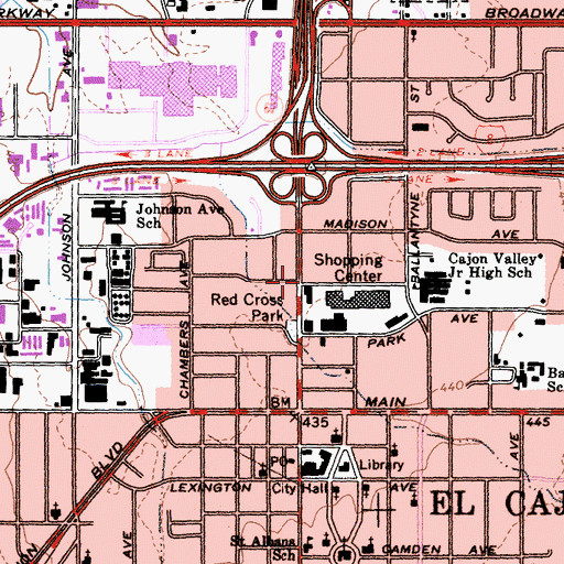 Topographic Map of Christian Life Center of San Diego East Campus, CA