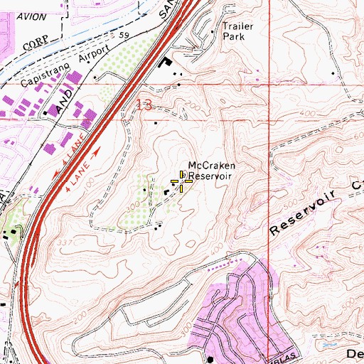 Topographic Map of McCracken Reservoir, CA