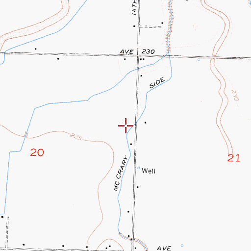 Topographic Map of McCrary Side Ditch, CA