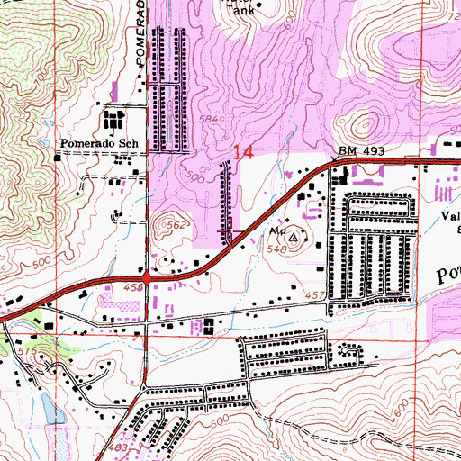 Topographic Map of Reach for the Son Christian Fellowship Church, CA