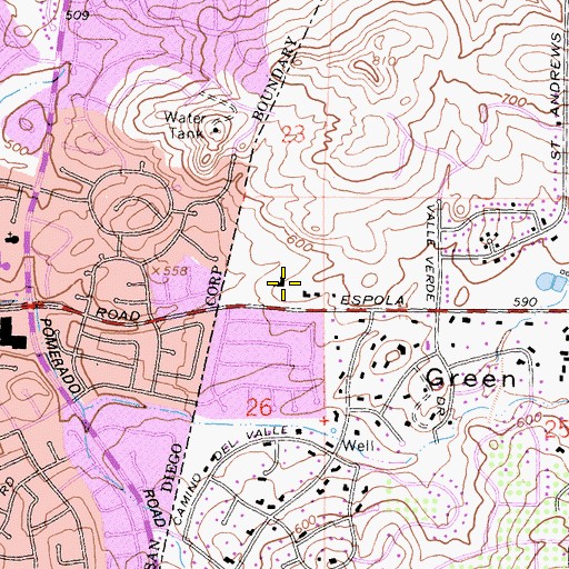 Topographic Map of Saint John of Damascus Orthodox Church, CA