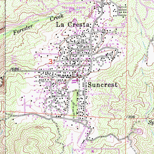 Topographic Map of Saint Louise de Marillac Catholic Church, CA