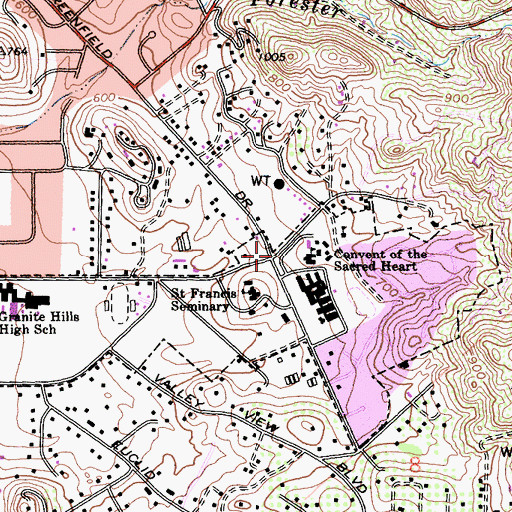 Topographic Map of Shadow Mountain Community Church, CA