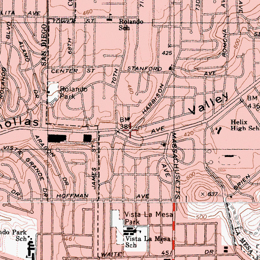 Topographic Map of Temple of Judah Apostolic Church, CA