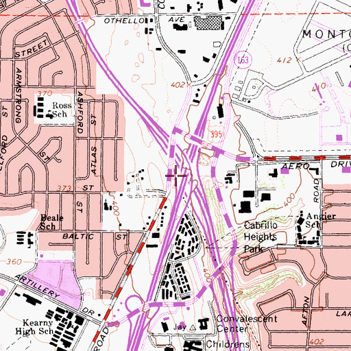 Topographic Map of Interchange 20B, CA