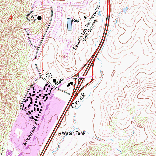 Topographic Map of Interchange 21, CA