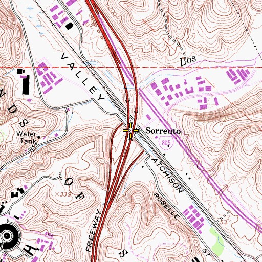 Topographic Map of Interchange 30, CA