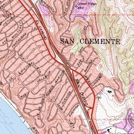 Topographic Map of Interchange 74, CA