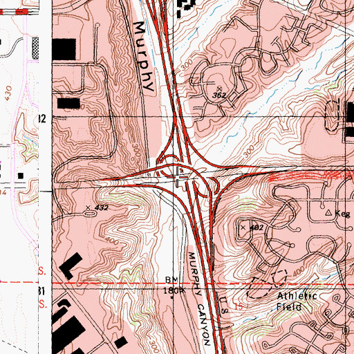 Topographic Map of Interchange 9, CA