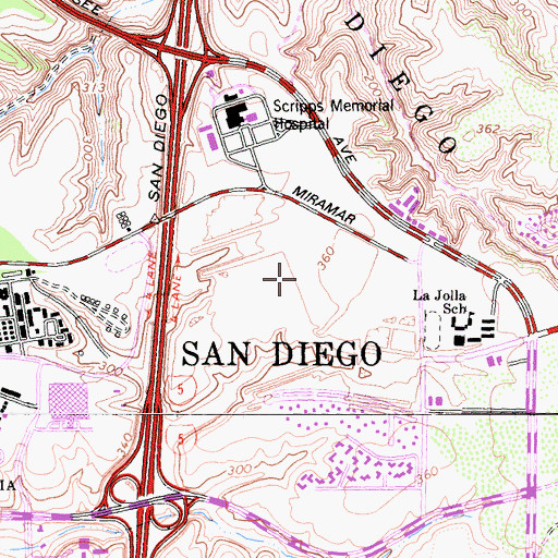 Topographic Map of Shiley Eye Center, CA
