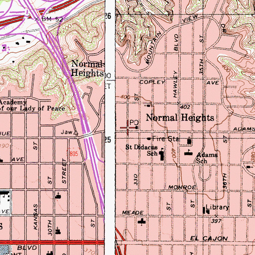Topographic Map of John Adams Post Office, CA