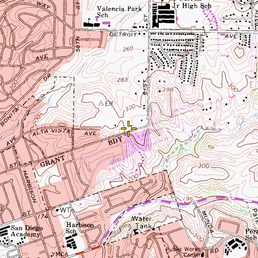 Topographic Map of House of David Church of God in Christ, CA