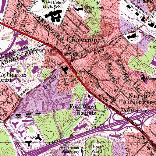 Topographic Map of Alexandria Health Department, VA