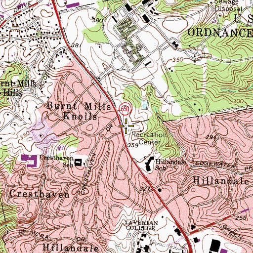 Topographic Map of Hillandale Fire Station Company 12, MD