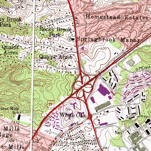 Topographic Map of Kingdom Hall of Jehovahs Witnesses Portuguese Congregation of Washington District of Columbia, MD