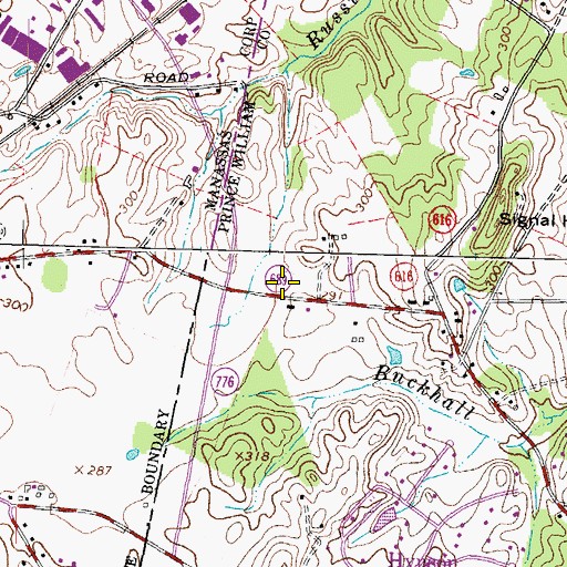 Topographic Map of Manassas Church of Christ, VA