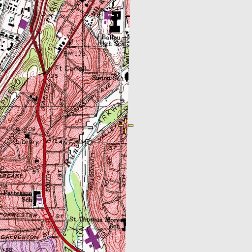 Topographic Map of Paramount Baptist Church Center, DC