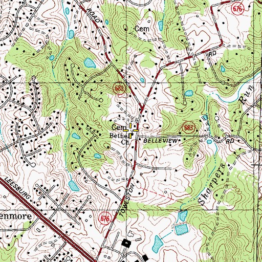 Topographic Map of Bethel Regular Baptist Church, VA
