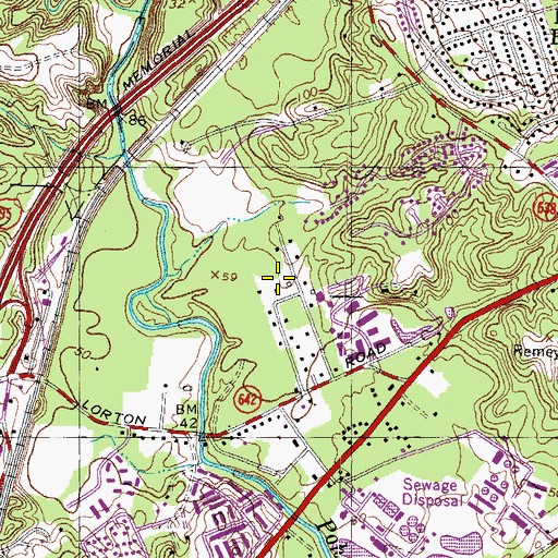 Topographic Map of First Baptist Church of Lorton, VA
