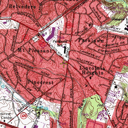 Topographic Map of Full Gospel Church of Washington, VA