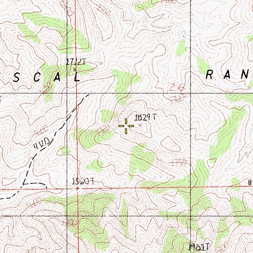 Topographic Map of Mescal Range, CA