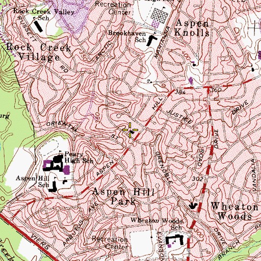Topographic Map of Saint Johns Lutheran Church, MD