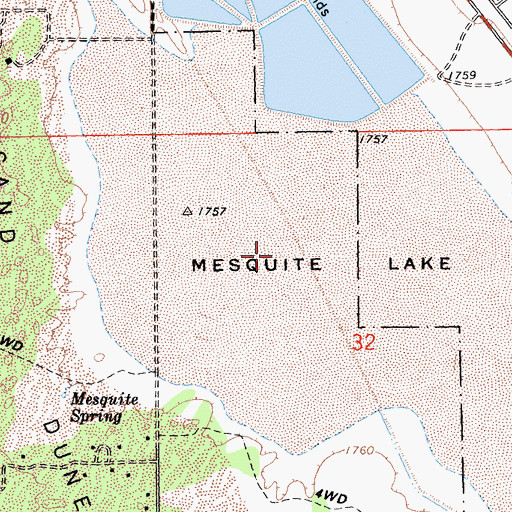 Topographic Map of Mesquite Lake, CA