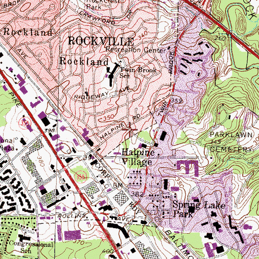 Topographic Map of Twinbrook Community Church, MD