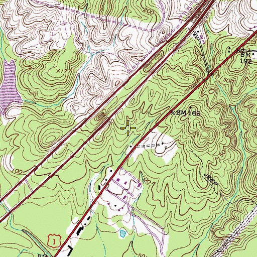 Topographic Map of Taylor Bott Industrial Park, VA