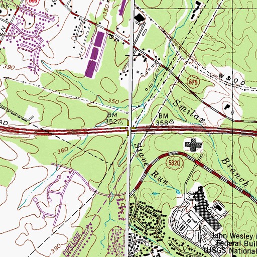 Topographic Map of Interchange 11, VA