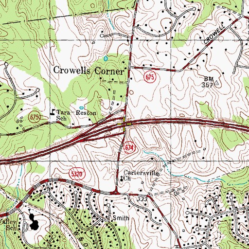 Topographic Map of Interchange 14, VA