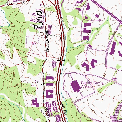 Topographic Map of Interchange 16, MD