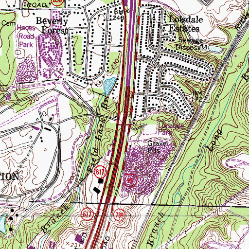 Topographic Map of Interchange 167, VA