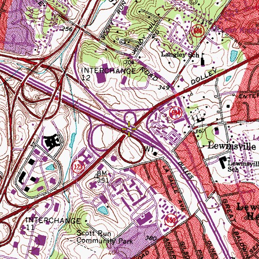 Topographic Map of Interchange 19, VA