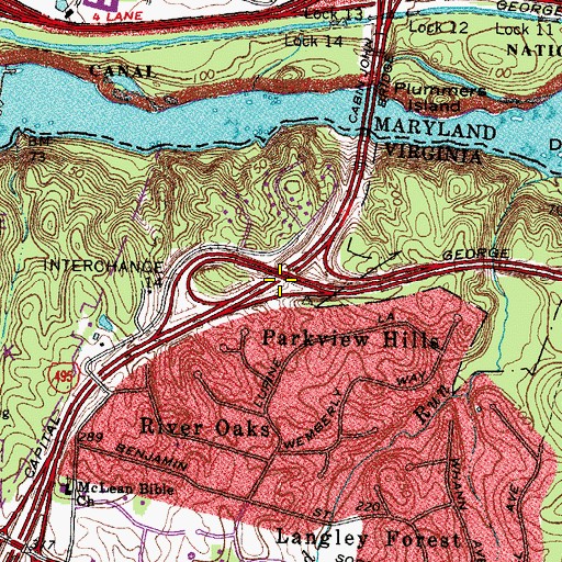 Topographic Map of Interchange 43, VA