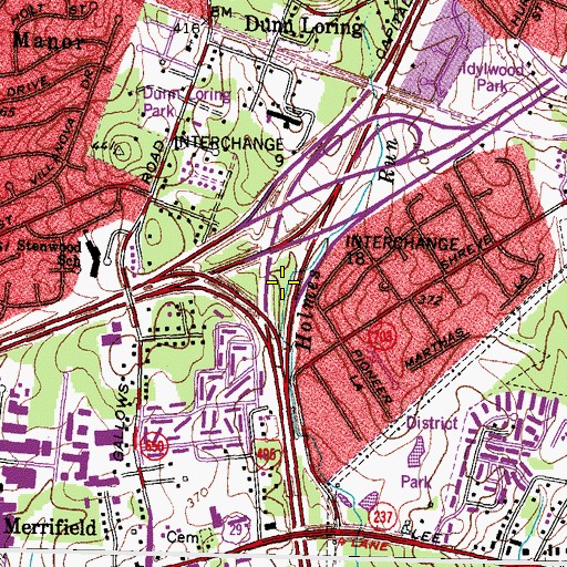 Topographic Map of Interchange 49, VA