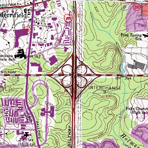 Topographic Map of Interchange 50, VA