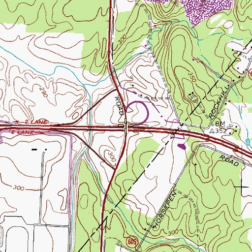 Topographic Map of Interchange 9, VA
