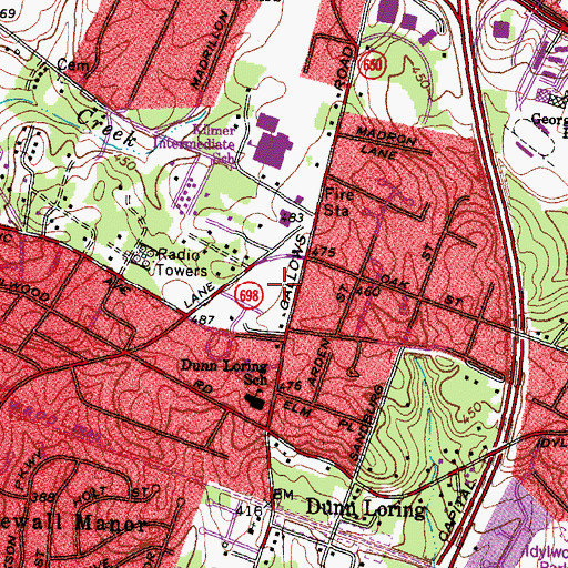 Topographic Map of Cedar Hill Office Center, VA