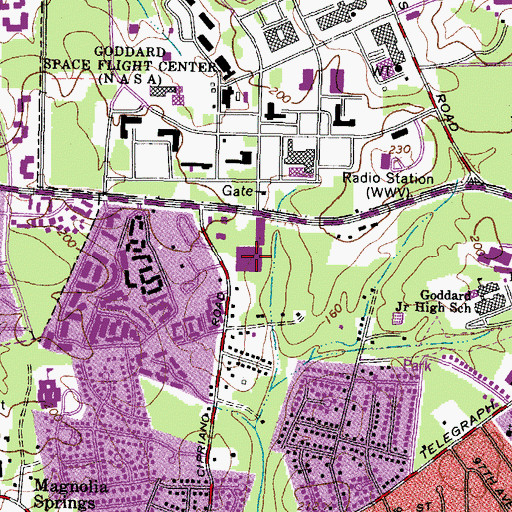 Topographic Map of Cipriano Springs Shopping Center, MD