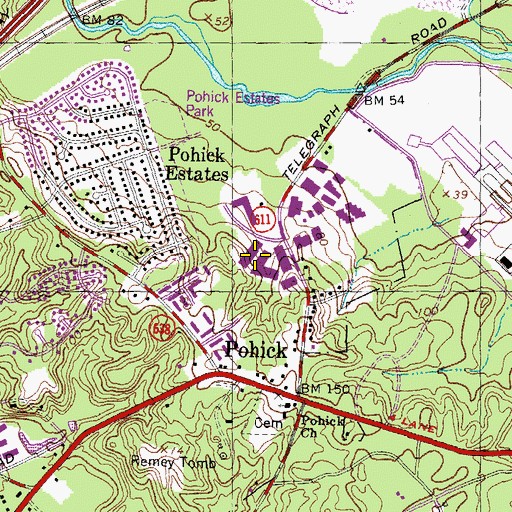Topographic Map of Lockport Industrial Park, VA