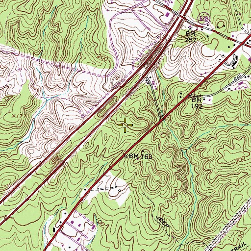 Topographic Map of Penny Industrial Park, VA