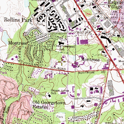 Topographic Map of Midrasha Community Hebrew High School, MD