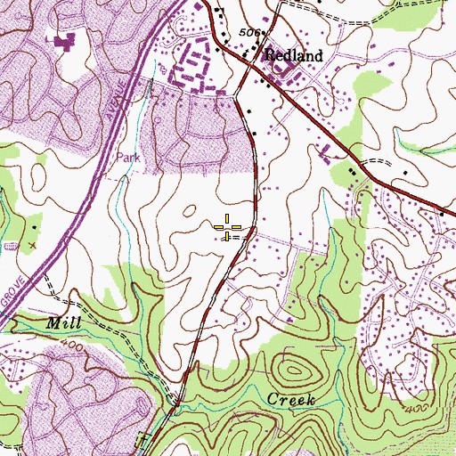 Topographic Map of Redland Park, MD