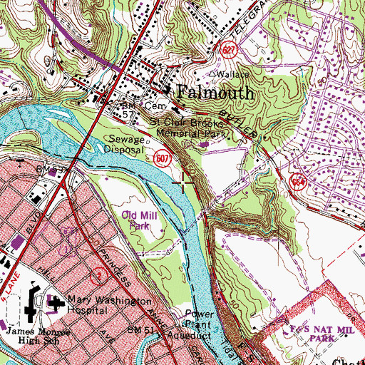 Topographic Map of River Road Park, VA