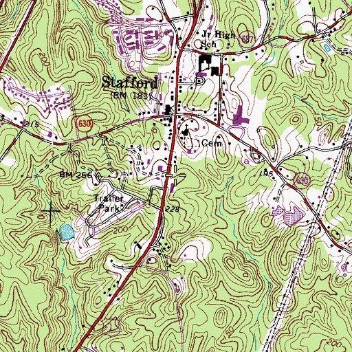 Topographic Map of Stafford Square, VA