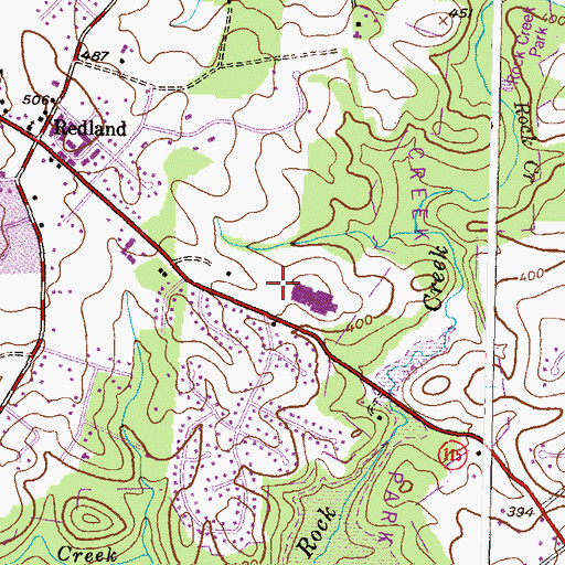 Topographic Map of Winters Run Park, MD