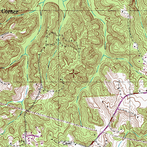 Topographic Map of Battery Ridge Estates, VA