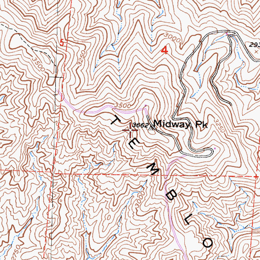 Topographic Map of Midway Peak, CA