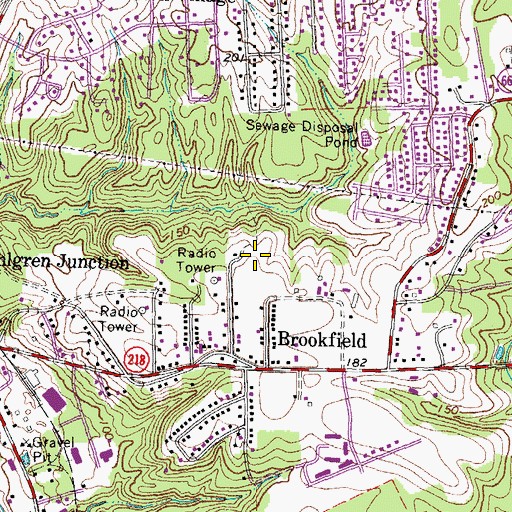 Topographic Map of Brookfield Hills, VA